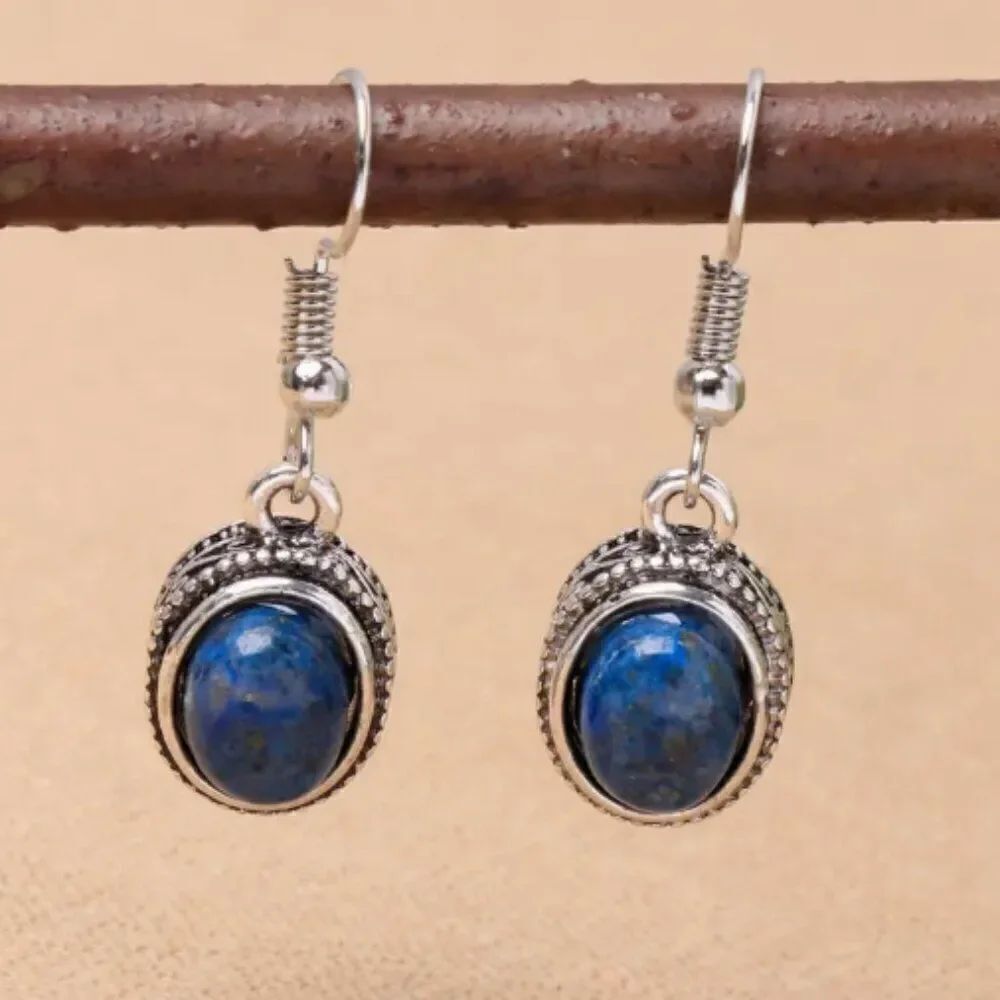 ✨🆕✨ Simulated Lapis Lazuli BLUE Stones Dangle Earrings✨LAST PAIR